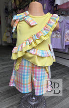 Load image into Gallery viewer, T167A - Lemon Summer Checked short set (1YR-8YR)