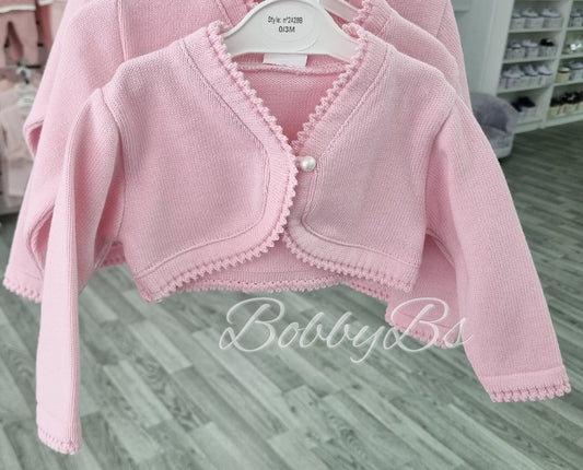 2428 - Pink Pearl Button bolero