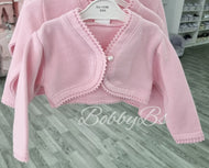 2428 - Pink Pearl Button bolero
