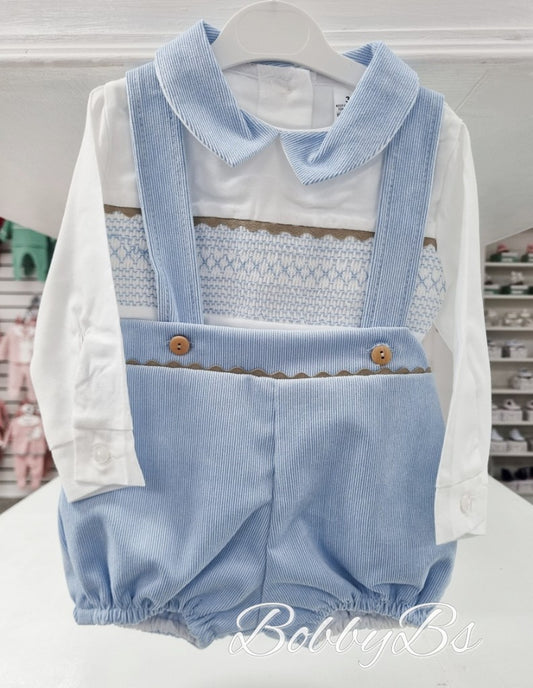 SG99 - Long sleeved Blue smocked set