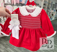 Load image into Gallery viewer, 2800 - Red Smocked Dress set