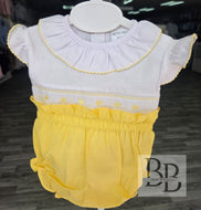 S26016 - Baby Girls Lemon Smocked 2-Piece Set