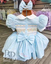 Load image into Gallery viewer, BABF1 - Blue smocked dress set