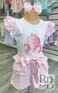 YG46 - Pink Hot Air Balloon frilled short set
