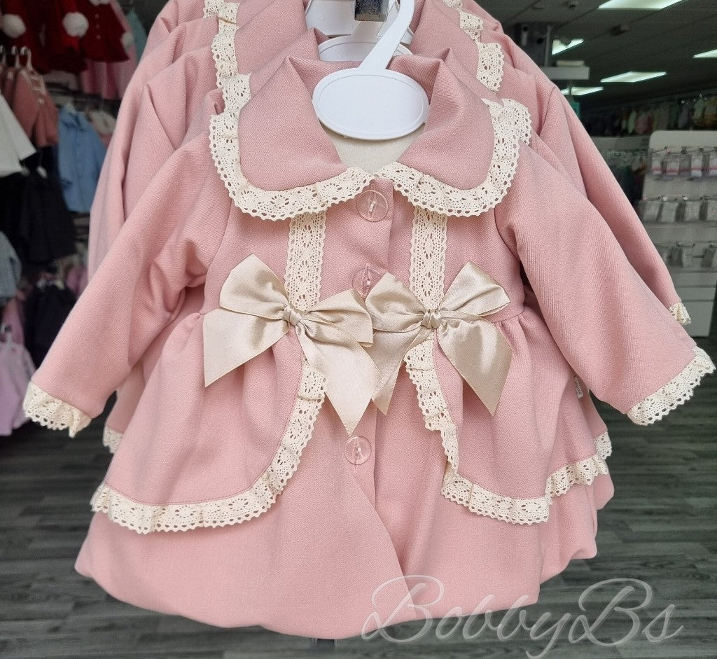 REFC01 - Dusty Pink Double bow luxury coat
