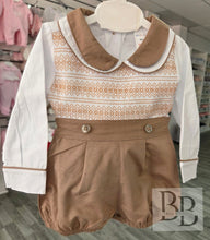 Load image into Gallery viewer, 2727 - Beige Smocked short set