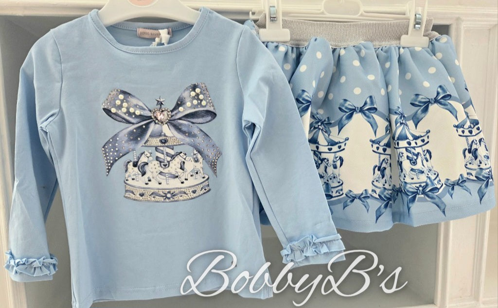 YG12 - Blue Bow Skirt set