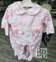Load image into Gallery viewer, PSB - Pink Double Bow Safari babygrow