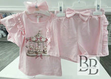 Load image into Gallery viewer, YG47 -  Pink Carousel frilled short set