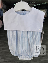 Load image into Gallery viewer, SG271 - Baby Blue Stripe Romper l 0-24month