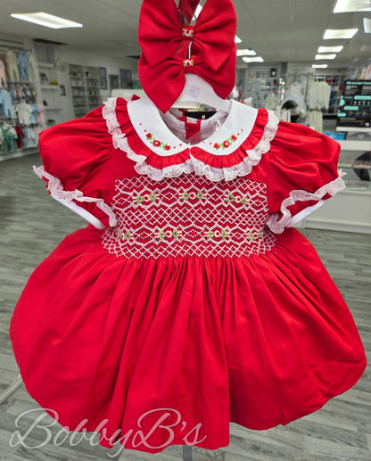 RWW2- Red Smocked dress