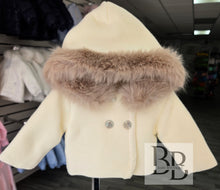 Load image into Gallery viewer, SABRINA - Ivory Fur trimmed knitted jacket