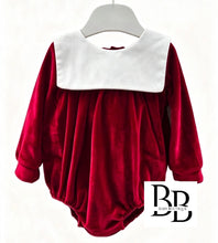 Load image into Gallery viewer, BRVC8 - Red Velvet style traditional Christmas romper