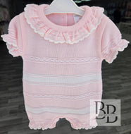 5499 - Baby Pink Knitted Romper l 0-6month