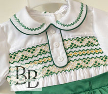 Load image into Gallery viewer, PREORDER - Smocked Emerald Green Romper