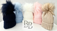 4791 - Ribbed Single Pompom Hat