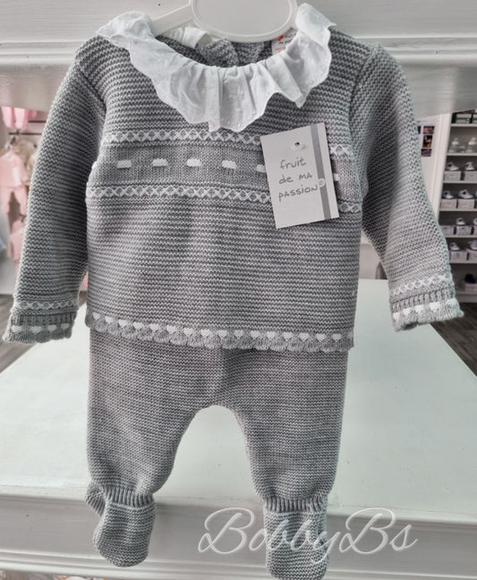 23/806 - Grey First Size 3PC Knitted set