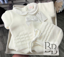 Load image into Gallery viewer, 24/2209 - White First Size 3PC Knitted set
