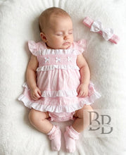Load image into Gallery viewer, 6368-  Pink Smocked 3pc dress set