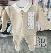 Load image into Gallery viewer, 1135- Beige First Size 3PC Knitted set