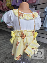 Load image into Gallery viewer, T76 - Girls Lemon Teddy Short set (1YR-10YR)