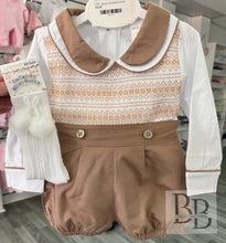 Load image into Gallery viewer, 2727 - Beige Smocked short set