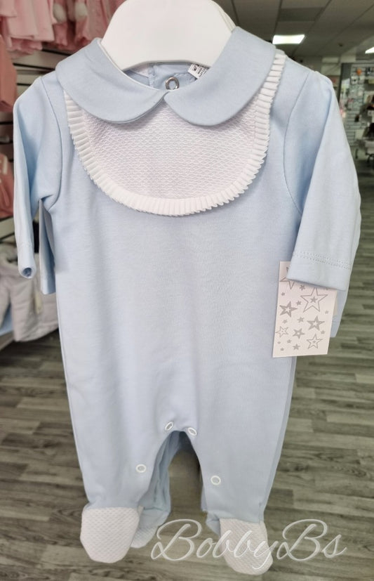 SG87- Blue smocked babygrow