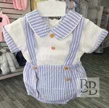 Load image into Gallery viewer, 6307 - Blue &amp; White striped cotton 2PC set