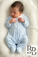 Load image into Gallery viewer, SG205 - Blue embroidered babygrow