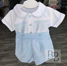 Load image into Gallery viewer, 7238 - Baby &amp; Toddler Boys Smocked Short Set | 0-6 Months to 3-4 Years