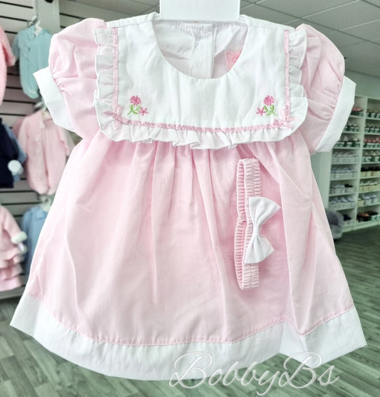 9239 - Pink Cotton dress set