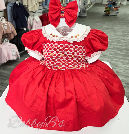 RWG1 - Red Smocked dress