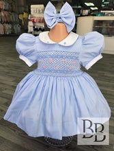 Load image into Gallery viewer, SPD11 - Blue Smocked dress