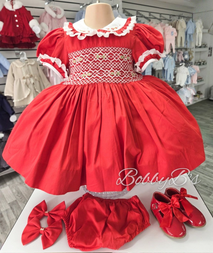 RWW2- Red Smocked dress