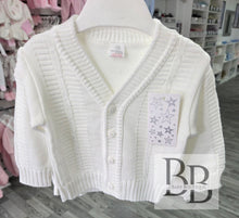 Load image into Gallery viewer, 3506 - White Knitted V Neck Cardigan