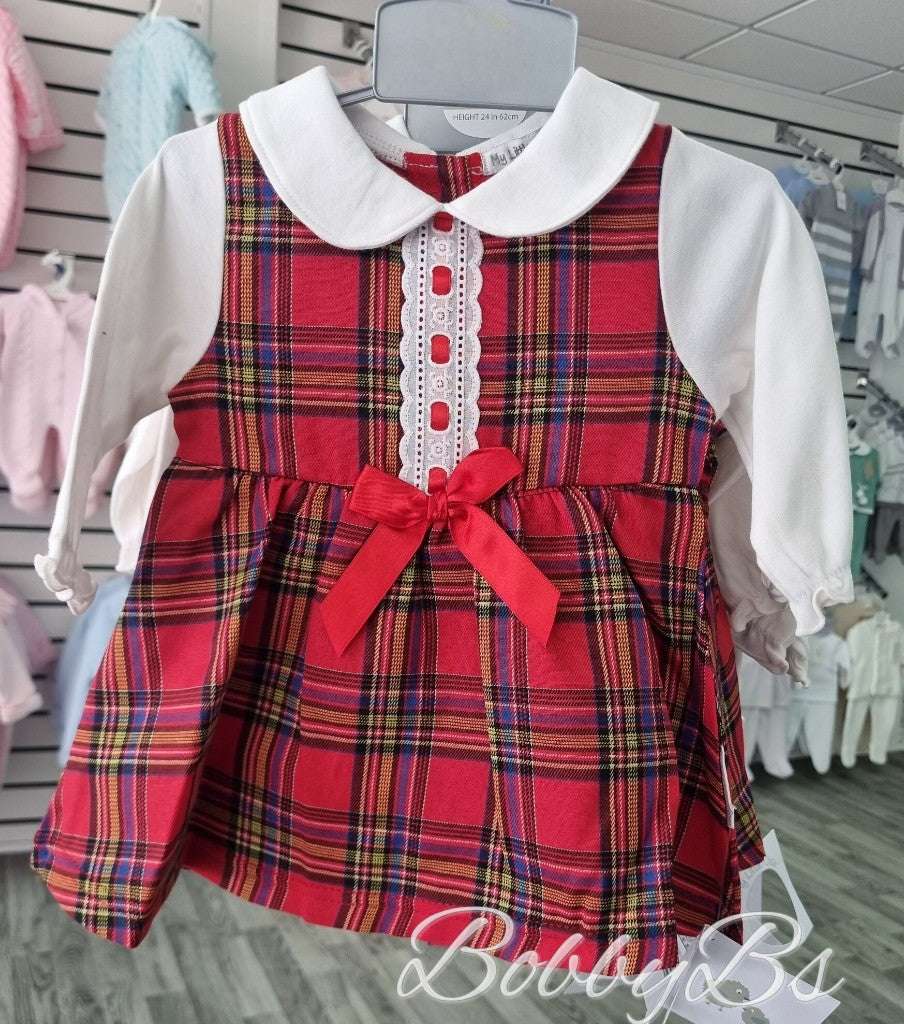 2410 - Red Tartan Pinafore style dress