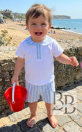 B1089 - Blue Stripe cotton short set