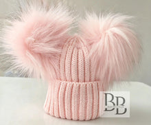 Load image into Gallery viewer, 4791 - Ribbed Double Pompom Hat