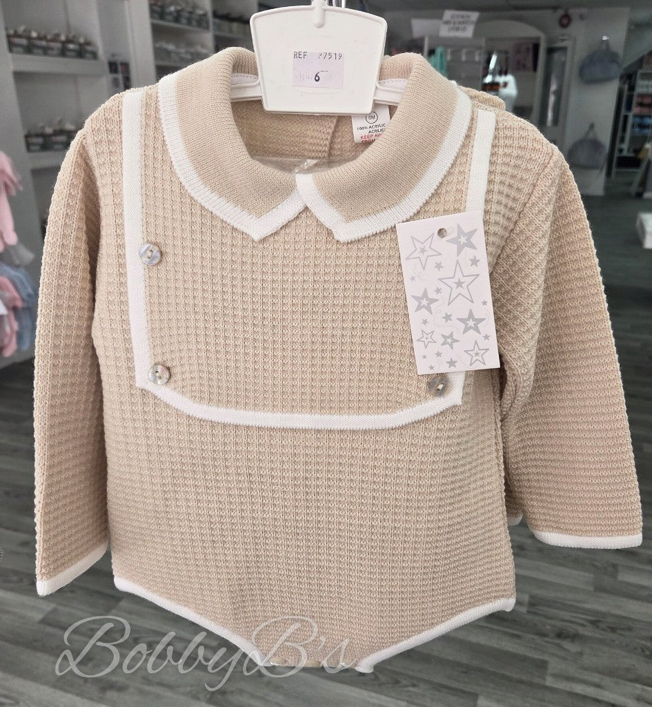 7519 - Beige Knitted romper