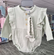 6177 - Sage green romper & hairband