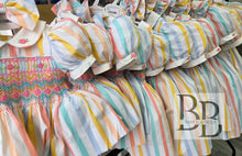 Load image into Gallery viewer, CSSD4 - Candy Striped Smocked dress