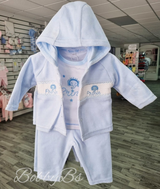 13405 - Blue Velour 3PC trouser set