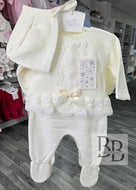 C9022 - Ivory Luxury Lace knitted 3PC set
