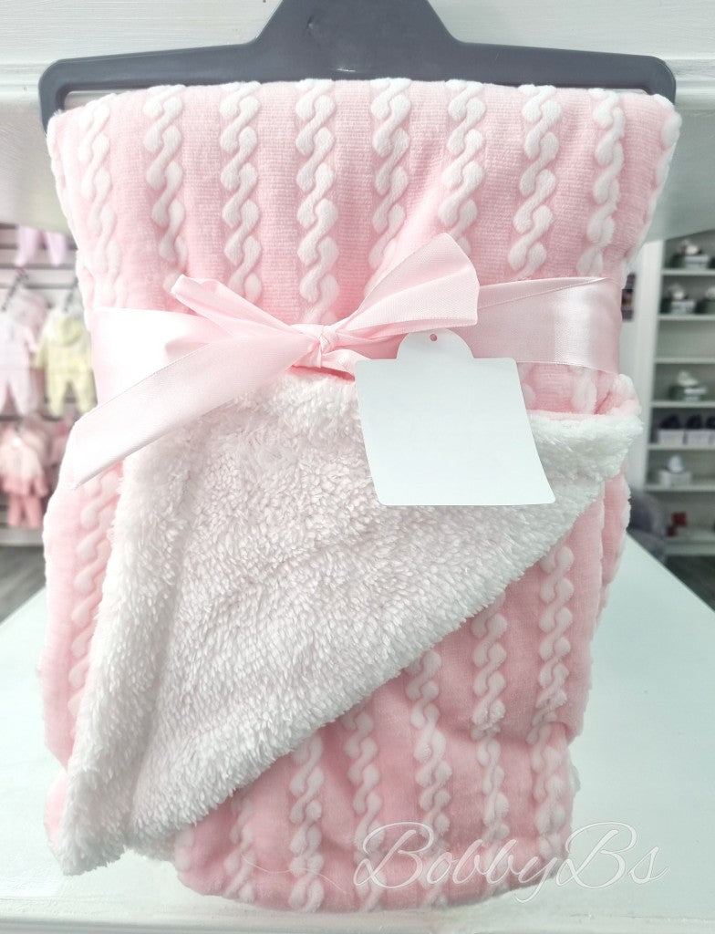 1046 - Pink Sherpa baby blanket