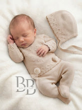 Load image into Gallery viewer, C1003 - Beige Three piece knitted trouser set