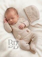 C1003 - Beige Three piece knitted trouser set