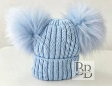Load image into Gallery viewer, 4791 - Ribbed Double Pompom Hat