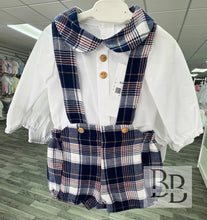 Load image into Gallery viewer, MYD26231 - Navy Checked Brace short set