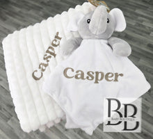 Load image into Gallery viewer, 019 - White personalised Blanket &amp; Comforter set