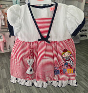 7073 - Red Mermaid Cotton dress set